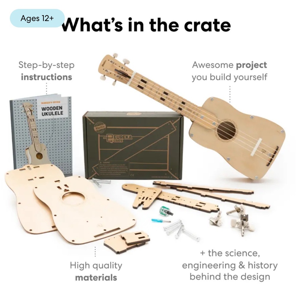 🎶BRAND NEW! KiwiCo Ukulele Guitar DIY Musical Instrument kit 🎶
